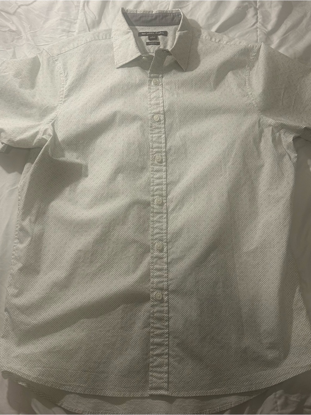 Michael Kors Men’s Large Classic Fit Geometric Button Down Shirt